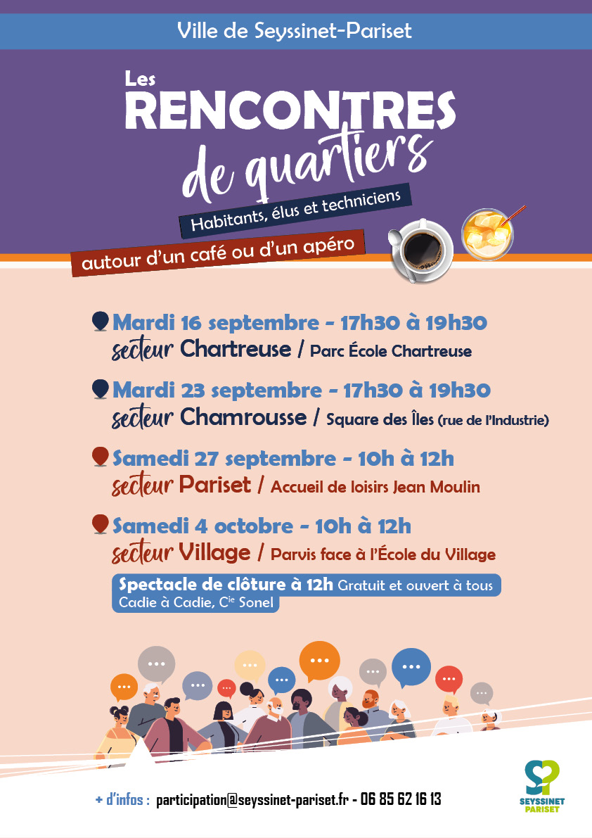 Photo du maire Guillaume Lissy échangeant avec un habitant lors de l'événement Rencontres de Quartiers.