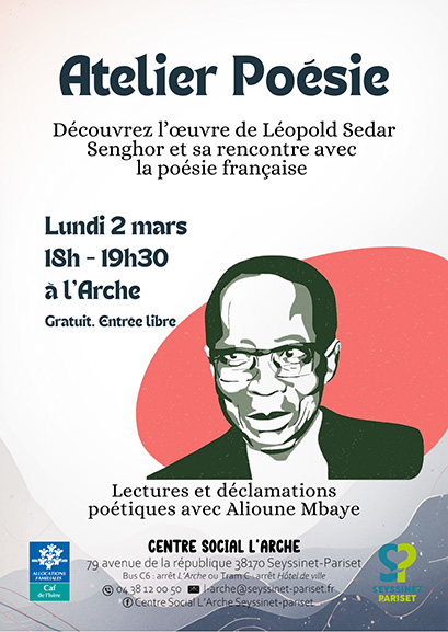 Atelier Poésie Affiche de l'atelier illustrant une chauve-souris