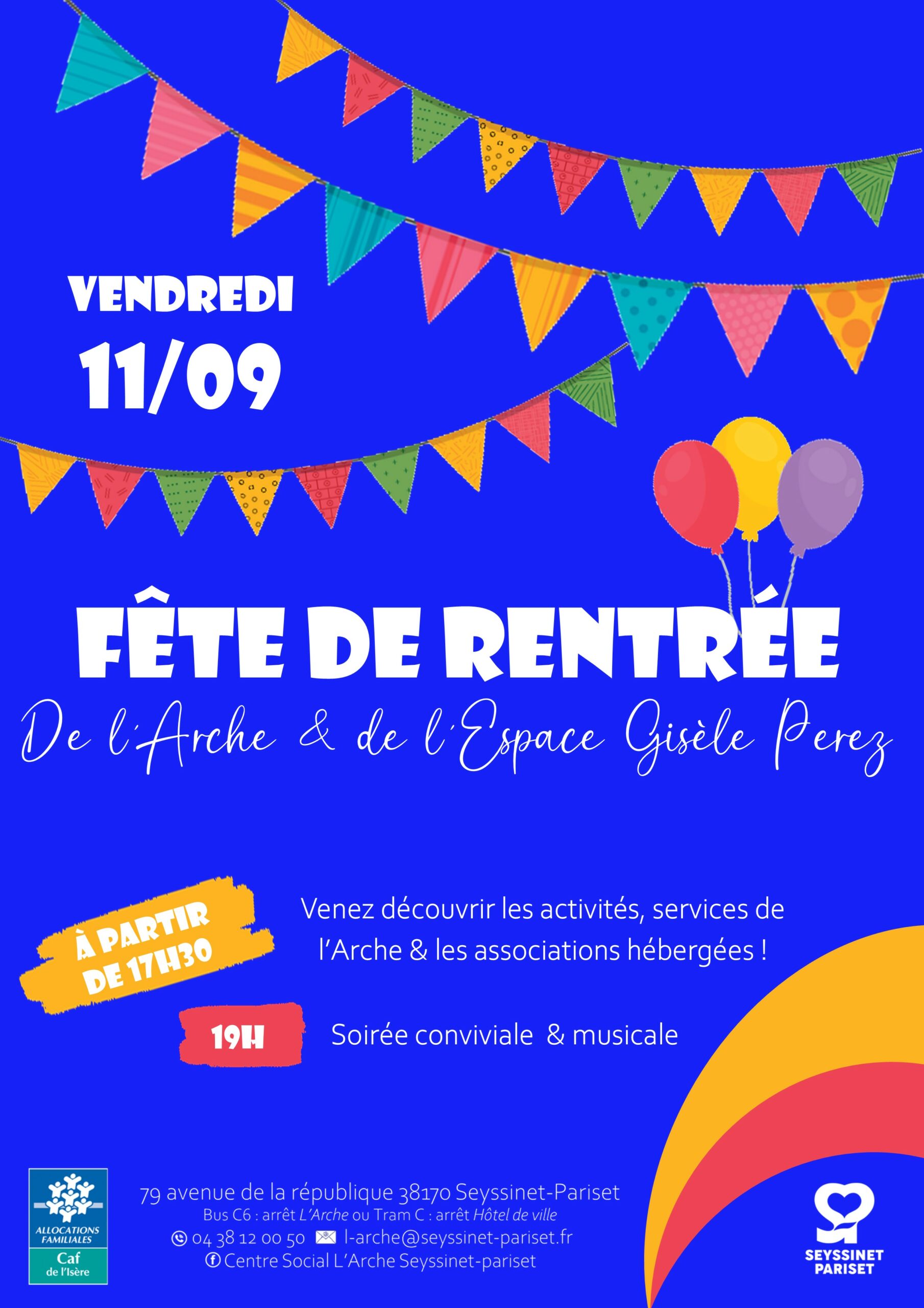 affiche fete de rentree 2026 Photographie verticale du totem situé sur la place Lucie Baud.