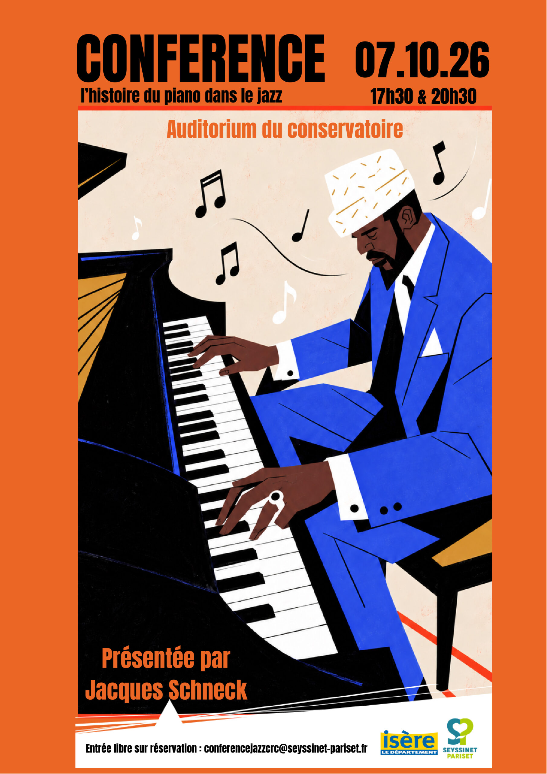 Conférences illustrées par Jacques Schneck – L’histoire du jazz au piano